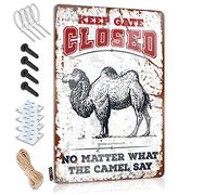 Keep Gate Closed No Matter What The Camel Say Artwork Smiley Face - Póster vintage para pared (30 x 40 cm)