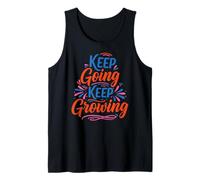 Keep Growing Slogan, Inspirational Motivation Typography Camiseta sin Mangas