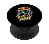 Keep It Classic Rad Turntable Record Player Retro Music PopSockets PopGrip Adhesivo