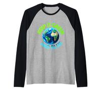 Keep It Green And Blue Avión Día de la Tierra Lema Ambiental Camiseta Manga Raglan