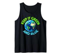 Keep It Green And Blue Avión Día de la Tierra Lema Ambiental Camiseta sin Mangas