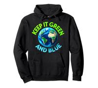 Keep It Green And Blue Avión Día de la Tierra Lema Ambiental Sudadera con Capucha