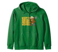 Keep It Green Cute Walkin' Smokey Bear Sudadera con Capucha