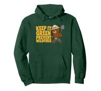 Keep It Green Cute Walkin' Smokey Bear Sudadera con Capucha