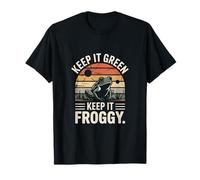 Keep It Green Keep It Froggy Retro Sunset Frog Camiseta