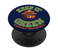 Keep It Green! Prevent Wildfires Classic Smokey Bear PopSockets PopGrip Adhesivo