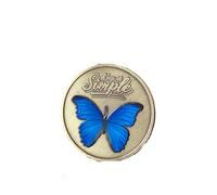 Keep It Simple - Medallón de oración de serenidad, mariposa azul