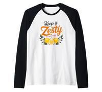 Keep It Zesty Sunshine Club - Flores de limones Camiseta Manga Raglan
