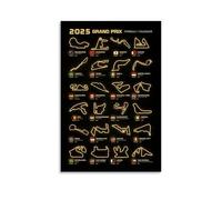 KEEP MARY 2025 Fórmula One F1 Track Póster Arte de Pared Impresión de Imagen Moderna Decoración para Habitación Familiar 20 x 30 Pulgadas (50 x 75 cm)