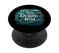Keep Oceans Wild Marine Life Conservation Ocean PopSockets PopGrip Adhesivo
