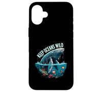 Keep Oceans Wild Whale Conservation Marine Life Design Carcasa para iPhone 16 Plus