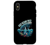 Keep Oceans Wild Whale Conservation Marine Life Design Carcasa para iPhone X/XS
