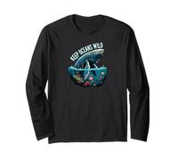 Keep Oceans Wild Whale Conservation Marine Life Design Manga Larga