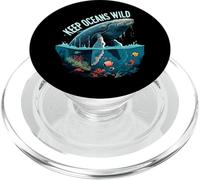Keep Oceans Wild Whale Conservation Marine Life Design PopSockets PopGrip para MagSafe