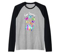 Keep On Dreamin - Atrapasueños con Plumas de Mariposas Coloridas Camiseta Manga Raglan