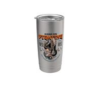 Keep On Fighting (Declaración de luchador) (gráfico de águila) Vaso térmico de acero inoxidable de doble pared