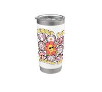 Keep On Keepin' On Retro Daisy Graphic Vaso térmico de acero inoxidable de doble pared