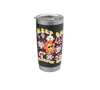 Keep On Keepin' On Retro Daisy Graphic Vaso térmico de acero inoxidable de doble pared