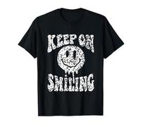 Keep On Smiling Derretimiento Cara Grunge Trippy Camiseta
