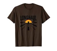 Keep on Truckin' Long Haul Life Trucker Retro Road Trip Camiseta, Hombre, Marrón, 3XL