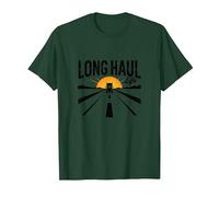 Keep on Truckin' Long Haul Life Trucker Retro Road Trip Camiseta, Hombre, Verde Bosque, XXL