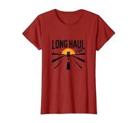 Keep on Truckin' Long Haul Life Trucker Retro Road Trip Camiseta, Mujer, Arándano, L