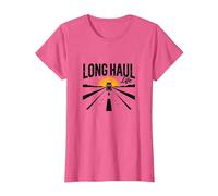 Keep on Truckin' Long Haul Life Trucker Retro Road Trip Camiseta, Mujer, Rosa Jaspeado, 3XL