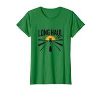 Keep on Truckin' Long Haul Life Trucker Retro Road Trip Camiseta, Mujer, Verde Kelly, XS