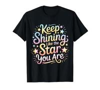 Keep Shining Like The Star You Are Optimism Mindset ||- Camiseta gráfica económica, Hombre, Negro, L
