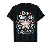 Keep Shining Like The Star You Are Optimism Mindset - Camiseta gráfica económica, Hombre, Negro, XL