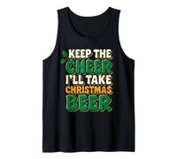 Keep The Cheer I'Ll Take Beer Funny Christmas Disfraz de Navidad Camiseta sin Mangas