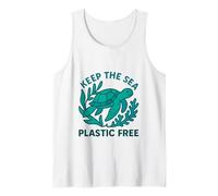 Keep The Sea - Tortuga Marina sin plástico, Día ecológico de la Tierra Camiseta sin Mangas