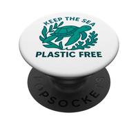 Keep The Sea - Tortuga Marina sin plástico, Día ecológico de la Tierra PopSockets PopGrip Adhesivo