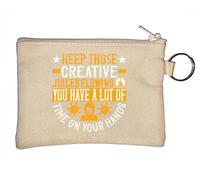 Keep Those Creative Juices Flowing. You Have a lot of time on Your Hands! Llavero con eslogan y monedero, color beige, beige, Talla única