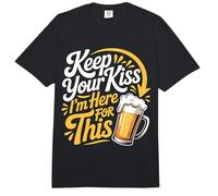 Keep Your Kiss I'm Here For This Party Drink Vibes - Comfort Colors Adult Heavyweight T-Shirt