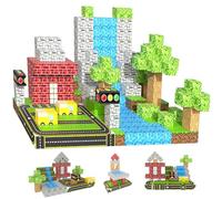 KEEPAA Bloques construcción magnéticos niños - 100 Pcs 2.5 CM Juguetes magnéticos de construcción - Juguetes sensoriales Montessori para niños pequeños de Regalo (Camino Forestal)
