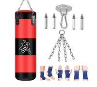 KEEPAA Saco de Boxeo Pesado Adulto Kit - Bolsa De Entrenamiento Vacío De Karate Bolsa De Arena (Sin Relleno) con Cadena de Acero para Fitness