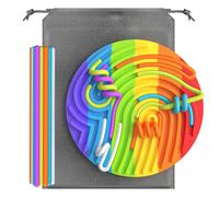 KEEPAQ Juguetes sensoriales para niños, alivio del estrés y la ansiedad para autismo, TDAH, adolescentes y adultos, tablero de actividad sensorial de silicona con cuerdas para calmarse, suministros de