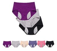 Keepbriefs - Bragas cómodas de cintura alta a prueba de fugas, calzoncillos cómodos a prueba de fugas durante todo el día, calzoncillos elásticos transpirables de talla grande (3 piezas - B, 8XL)