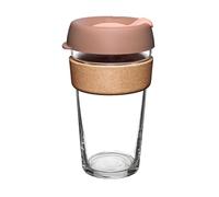 KeepCup Brew Cork - Taza de café reutilizable de vidrio templado y corcho natural, L 454 ml - Frappe