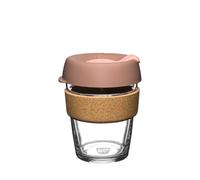 KeepCup Brew Cork - Taza de café reutilizable de vidrio templado y corcho natural, M 340.2 g/340 ml - Frappe