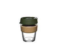 KeepCup Brew Cork - Taza de café reutilizable de vidrio templado y corcho natural, M de 340 ml, color pino
