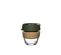 KeepCup Brew Cork - Taza de café reutilizable de vidrio templado y corcho natural, S 227 ml, pino