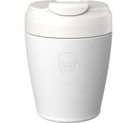 KeepCup Commuter - Taza de café reutilizable de acero inoxidable aislada con tapa abatible a prueba de derrames, 227 ml, color blanco hueso