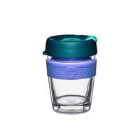 KeepCup Longplay - Taza de café reutilizable, vidrio de doble pared con funda extraíble y tapa a prueba de salpicaduras, 340 ml, color neblina