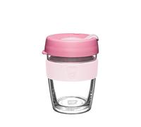KeepCup Longplay - Taza de café reutilizable, vidrio de doble pared con funda extraíble y tapa a prueba de salpicaduras, 454 ml, color rosa