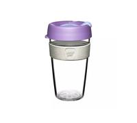 KeepCup Taza de café de plástico transparente y reutilizable, tapa a prueba de salpicaduras, sin BPA, grado barista, grande, 454 ml, color morado