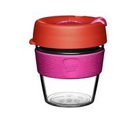 KeepCup Taza de café de plástico transparente y reutilizable, tapa a prueba de salpicaduras, sin BPA, grado barista, pequeña, 227 ml, color rosa