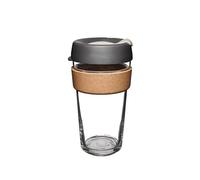 KeepCup Taza de café reutilizable, vidrio templado y corcho natural, L 454 ml, prensa