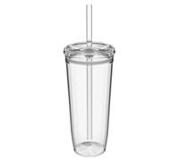 KeepCup Taza fría de plástico transparente, reutilizable, con tapa y popote, extragrande, 590 ml